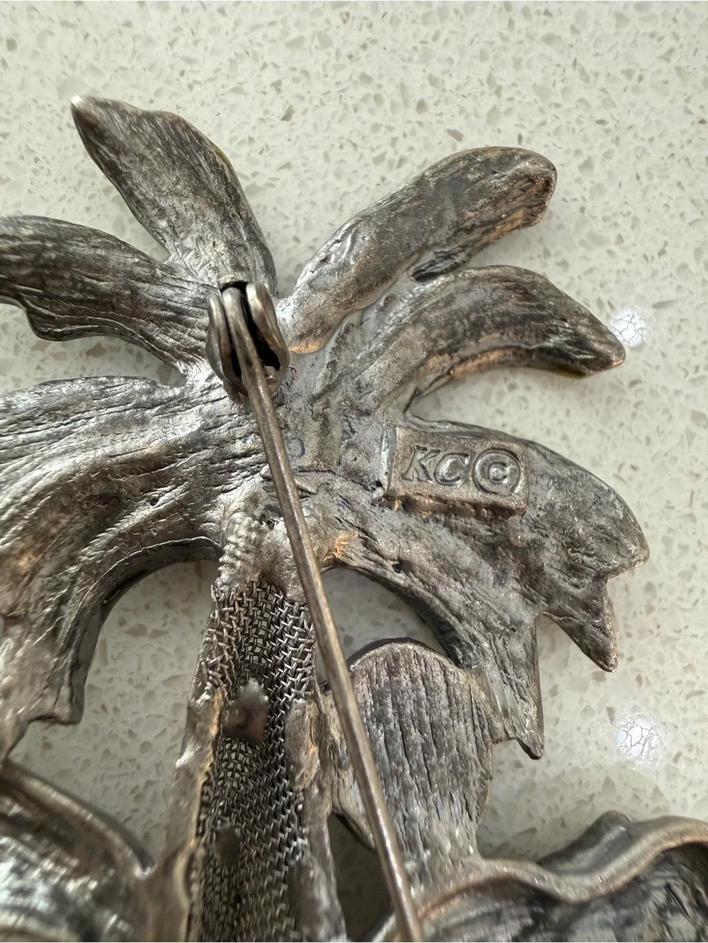 Kenneth Cole KC Safari Brooch Elephants Giraffe Palm Tree Enamel